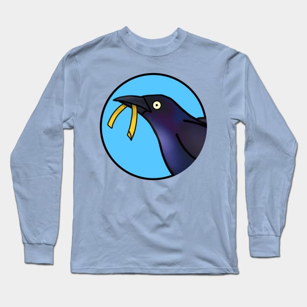 Grackle and Christmas (Large Print) Long Sleeve T-Shirt by Aeriskate